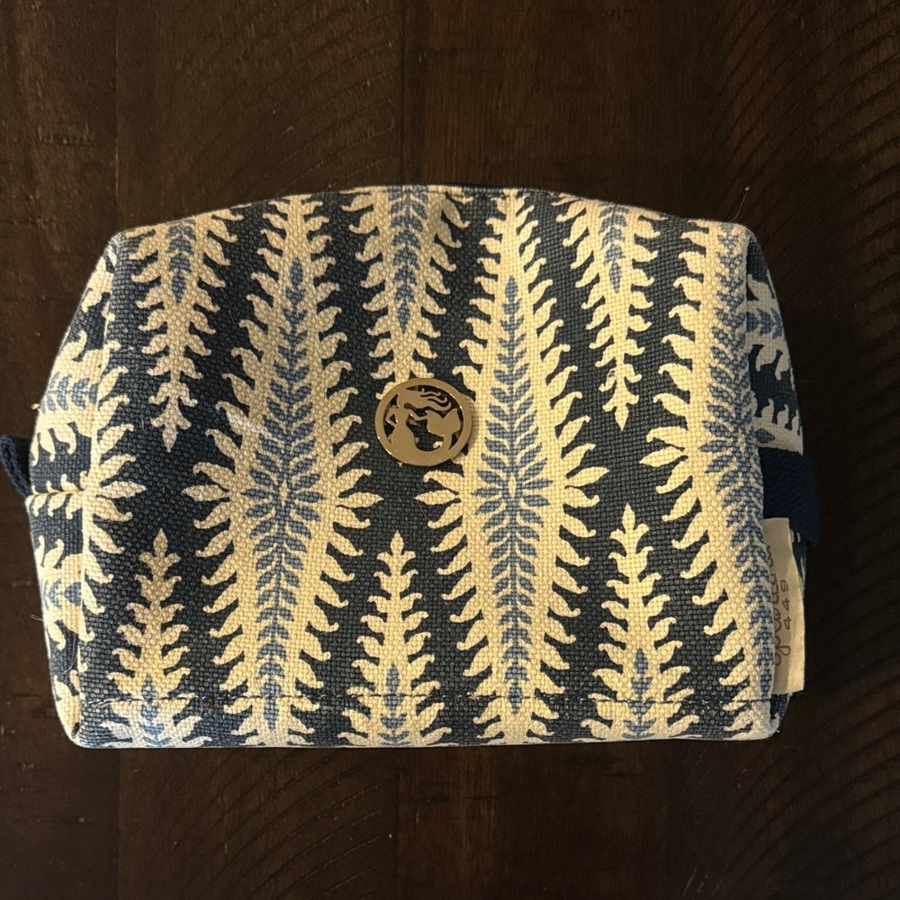 Blue Patterned Spartina Makeup Bag